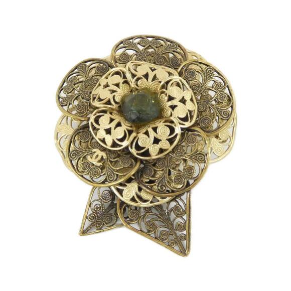 CHANEL Green Brooch - Picture 1 of 4